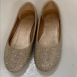 Gold glitter flats